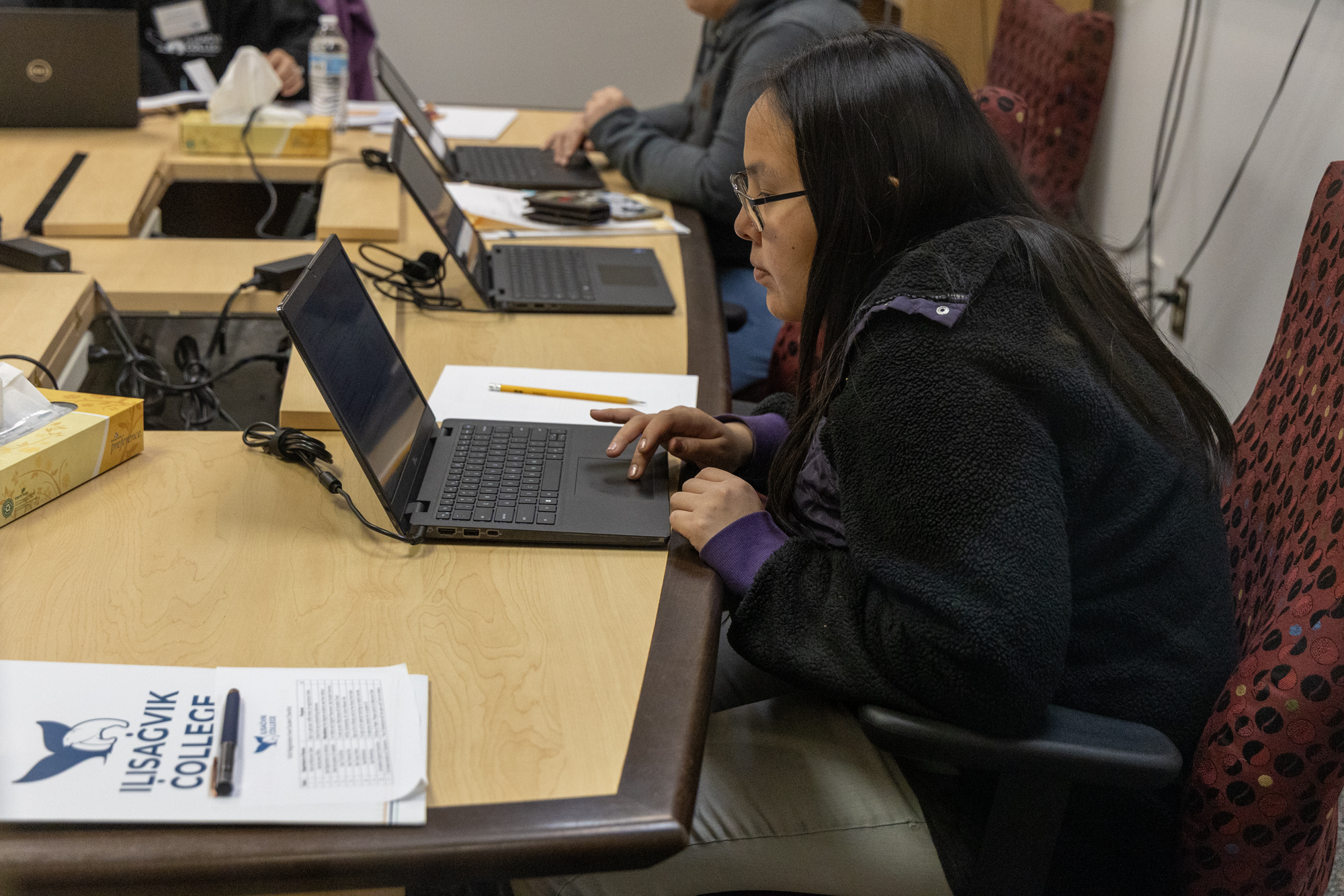 student taking an accuplacer test