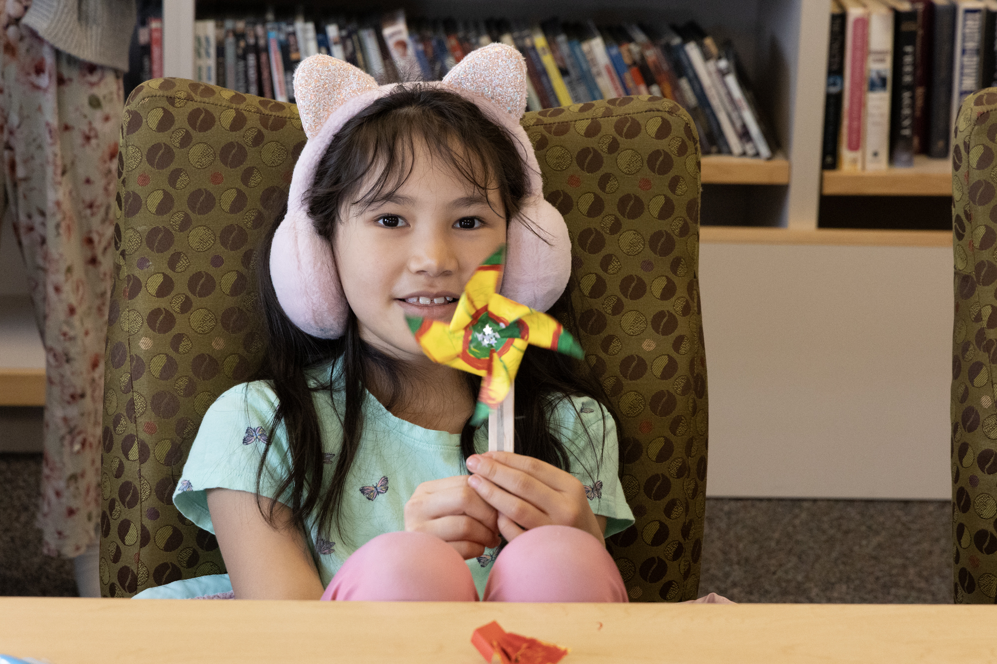 Summer camper with an electric pinwheel